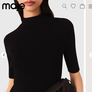 Maje Women’s Knit Rib Top Cropped